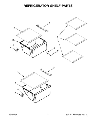 Refrigerator shelf parts