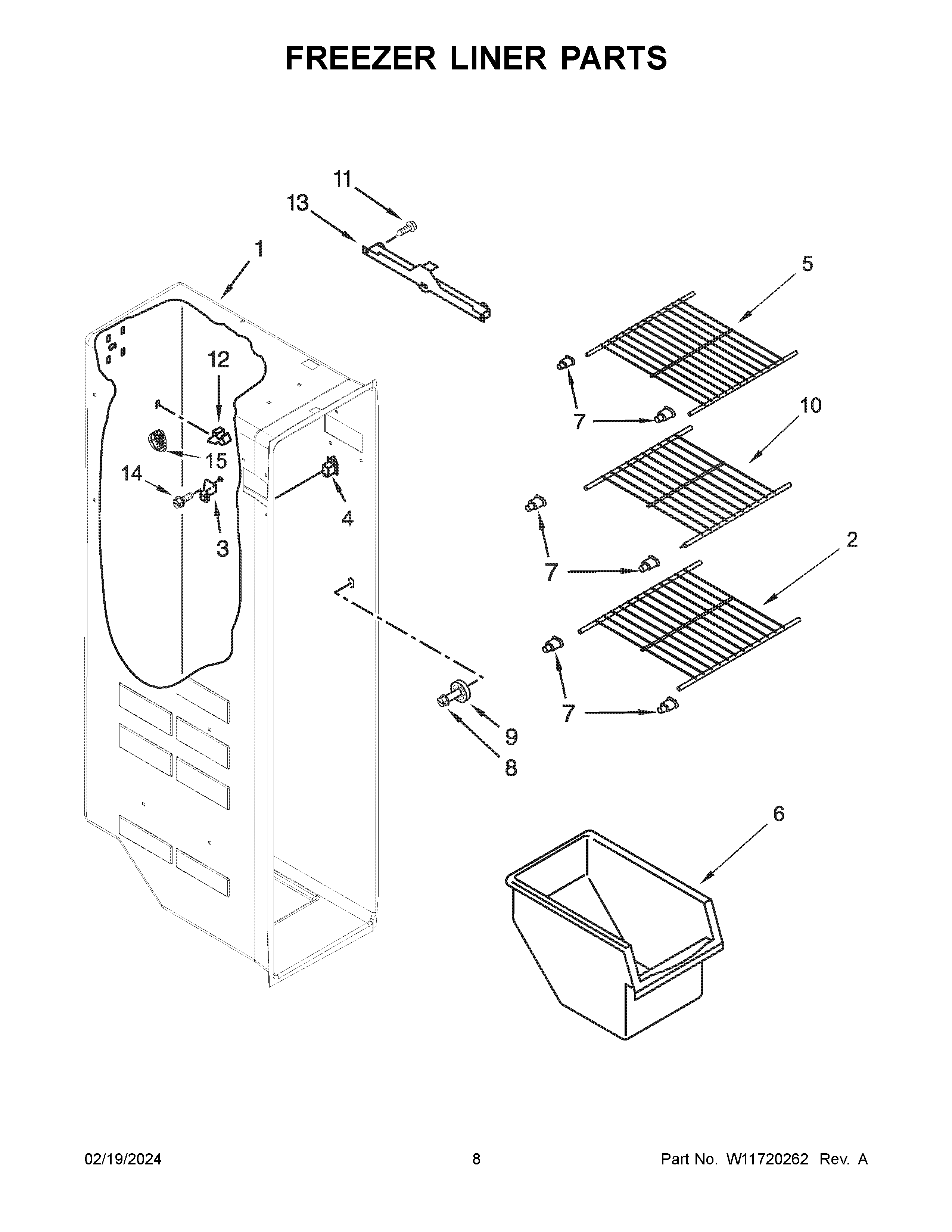 FREEZER LINER PARTS