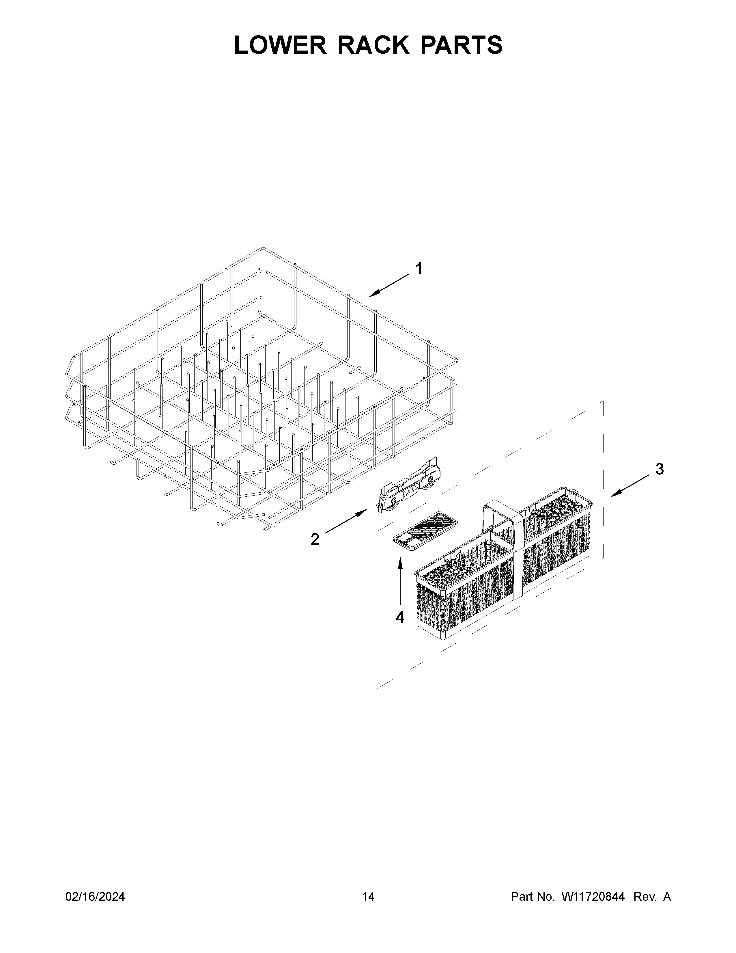 Lower rack parts