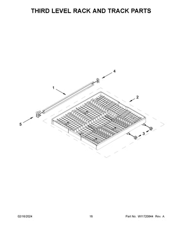 Third level rack and track parts