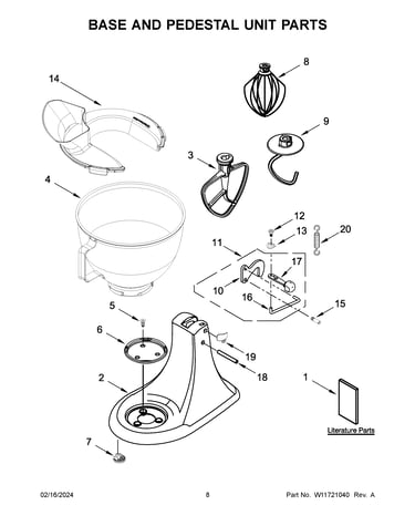 Base and pedestal unit parts