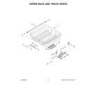 KitchenAid KDFE104KBL3 upper rack and track parts diagram