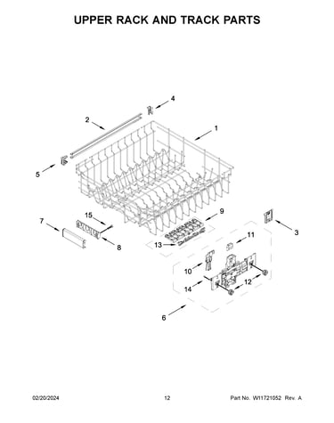 Upper rack and track parts