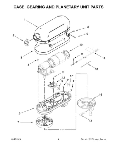 Case, gearing and planetary unit parts