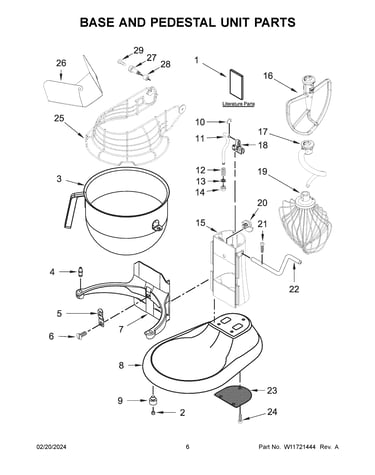 Base and pedestal unit parts