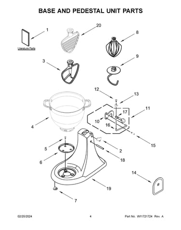 Base and pedestal unit parts