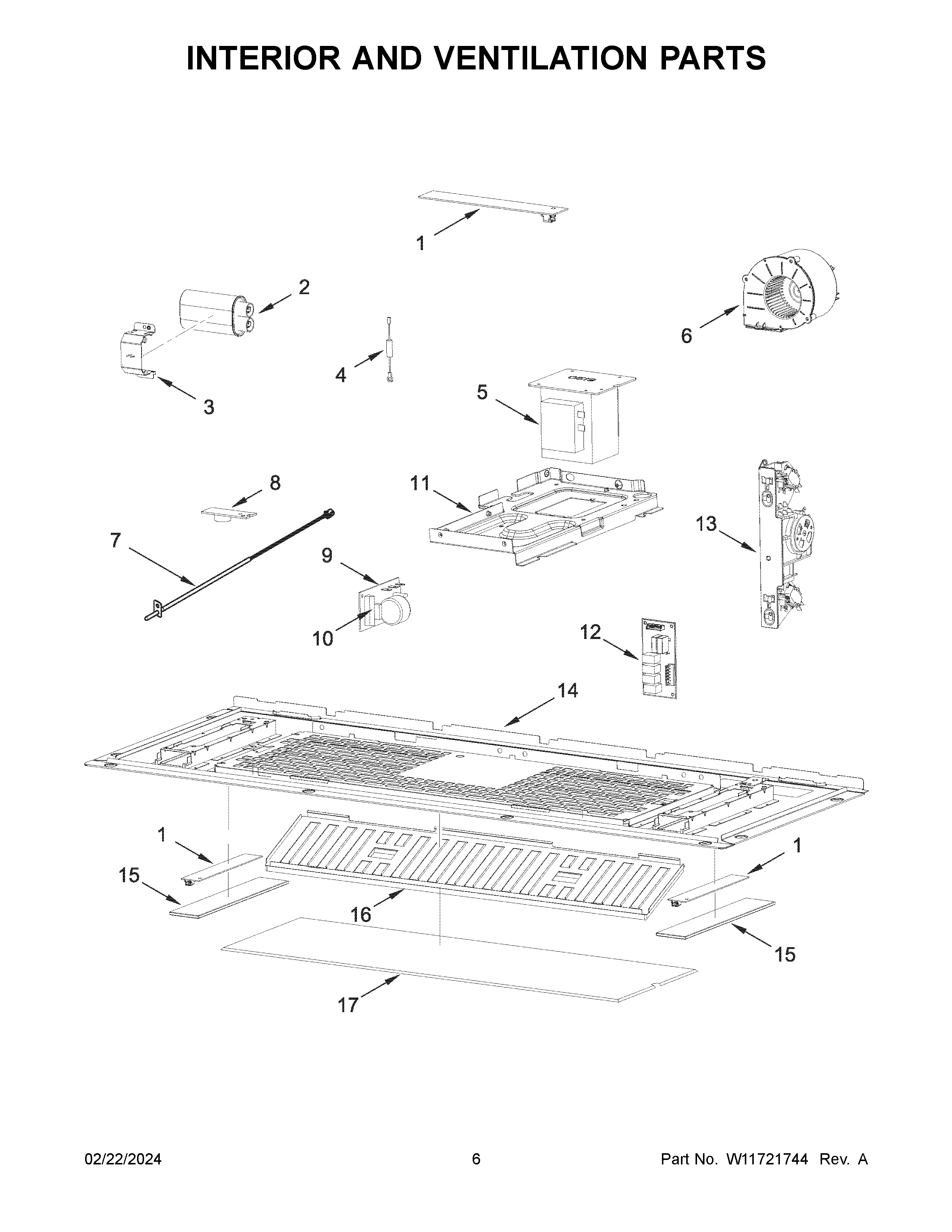 Interior and ventilation parts