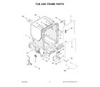 Maytag MDB4949SKW3 tub and frame parts diagram