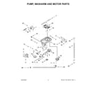 KitchenAid KDTM404KPS3 pump, washarm and motor parts diagram