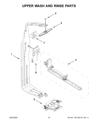 Upper wash and rinse parts
