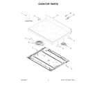Whirlpool WFES3330RV0 cooktop parts diagram