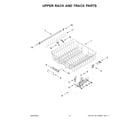 KitchenAid KDFM404KBS3 upper rack and track parts diagram