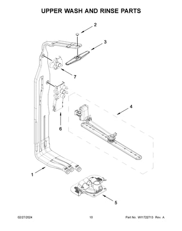 Upper wash and rinse parts