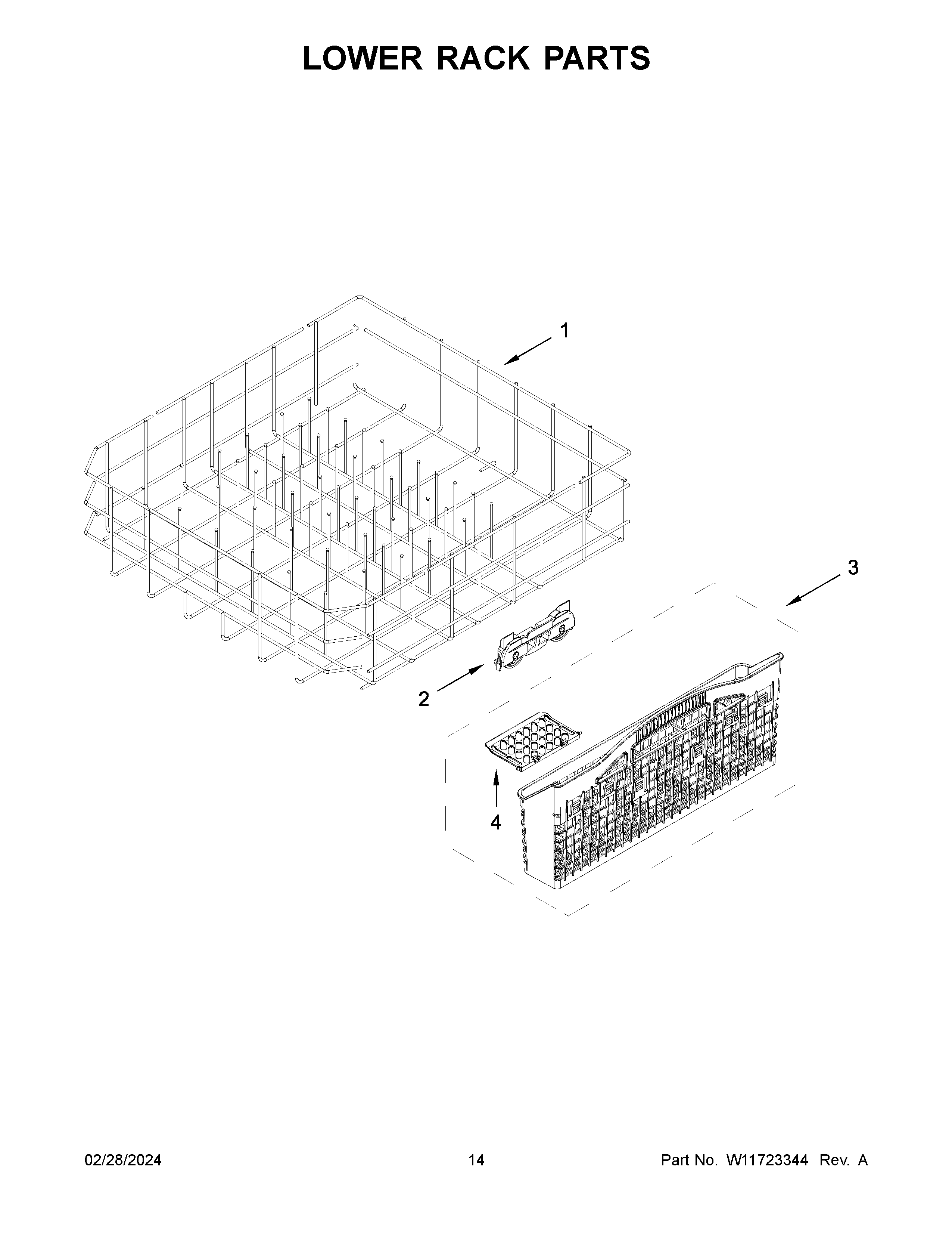 Lower rack parts