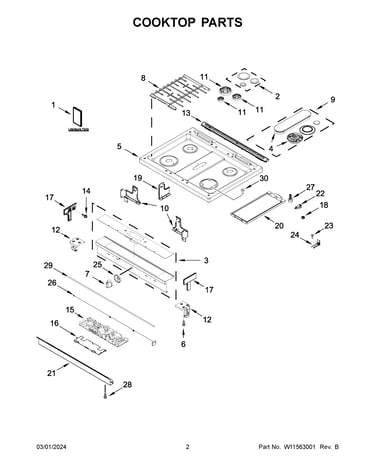 Cooktop parts