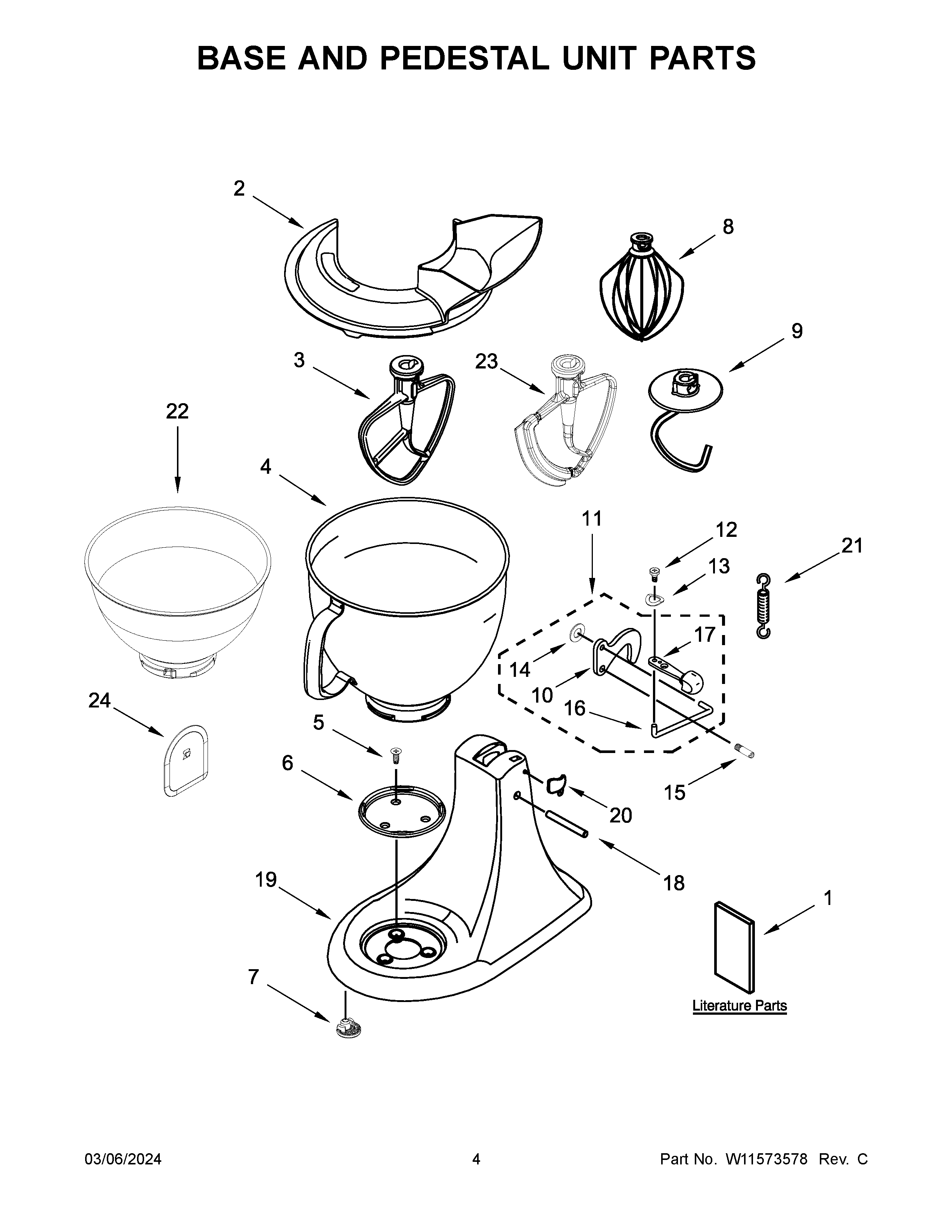 BASE AND PEDESTAL UNIT PARTS