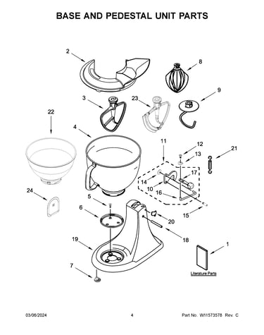 Base and pedestal unit parts