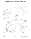 Freezer liner and icemaker parts