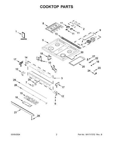 Cooktop parts
