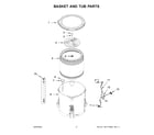 Whirlpool 8TWTW5010PW0 basket and tub parts diagram