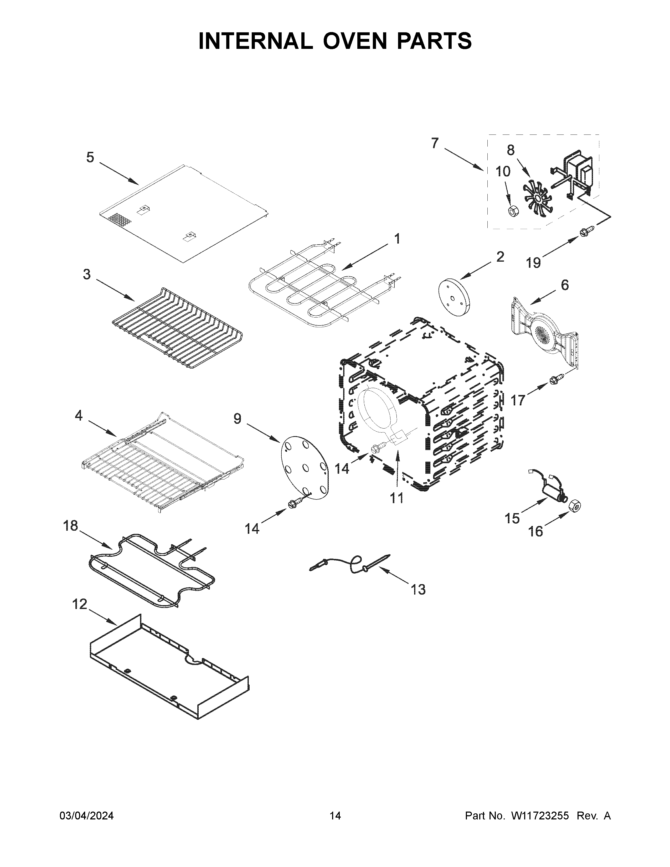 Internal oven parts