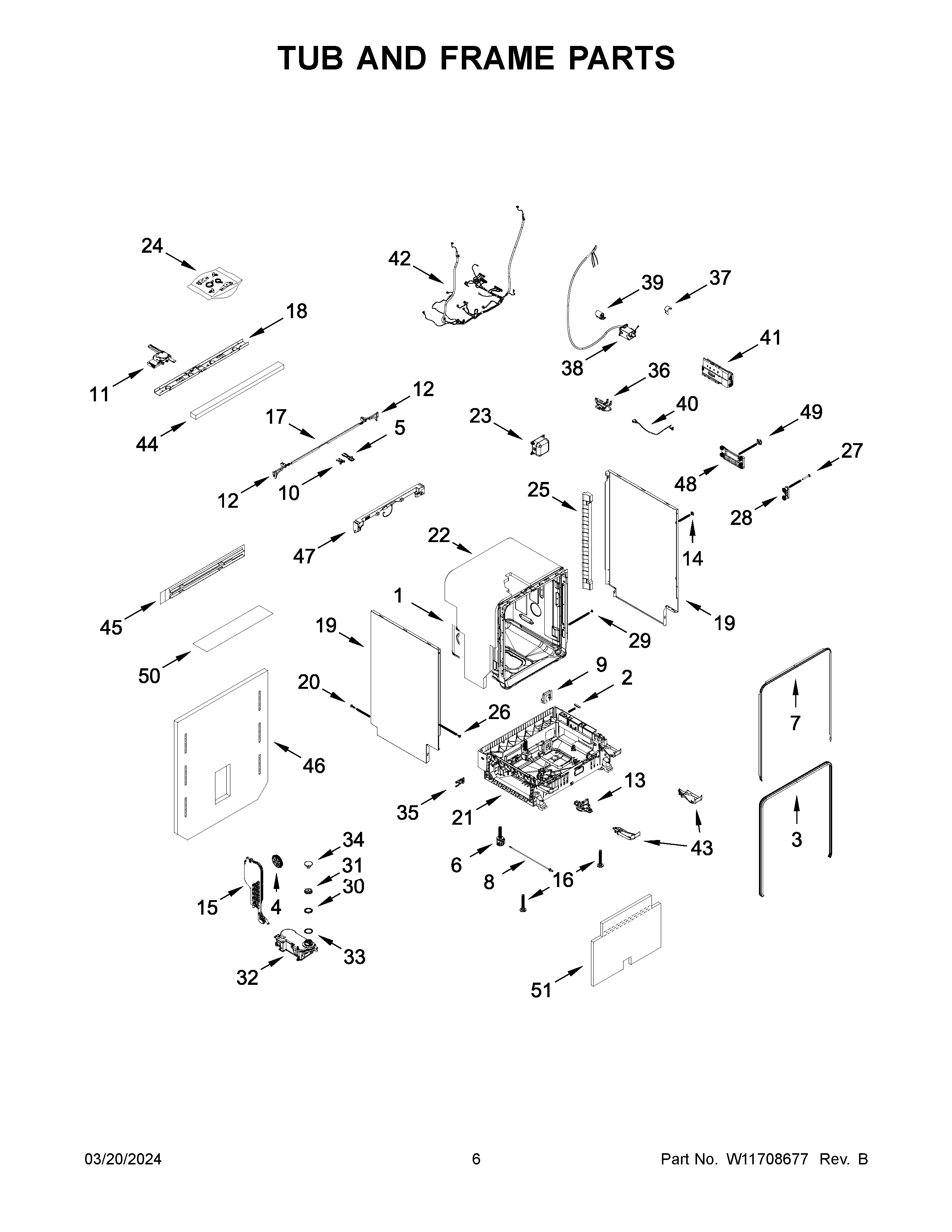 Tub and frame parts