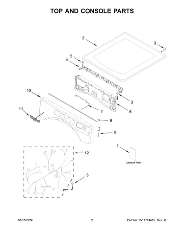 Top and console parts