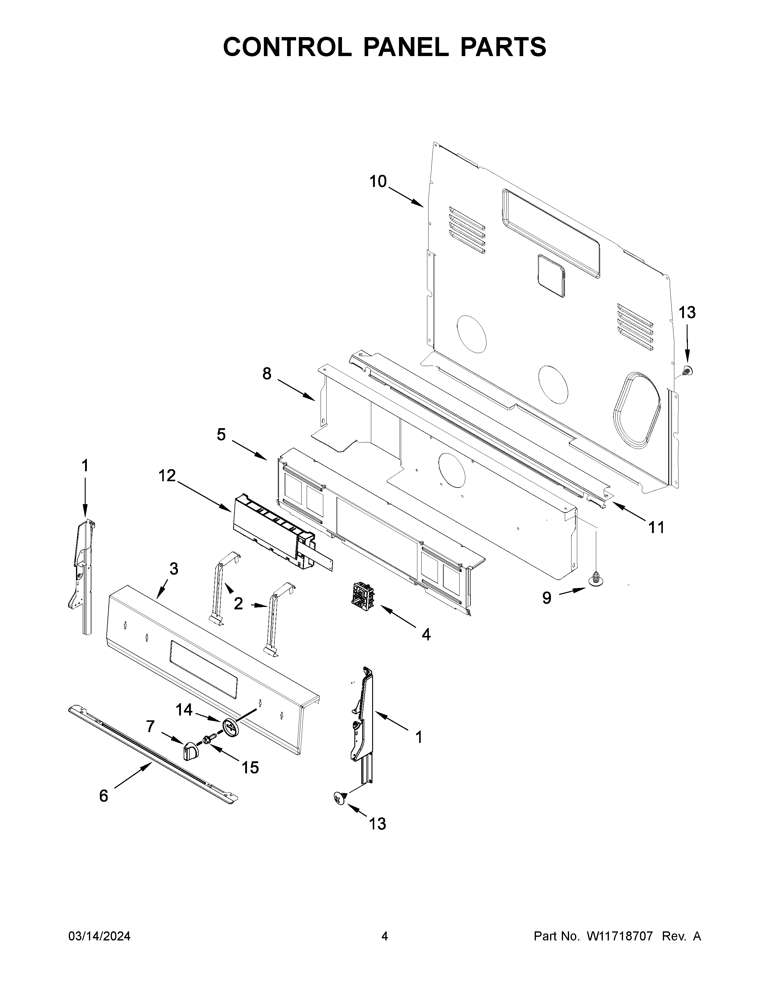 Control panel parts