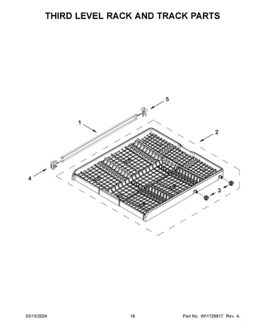 Third level rack and track parts
