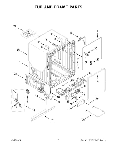 Tub and frame parts