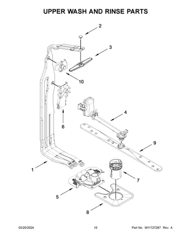 Upper wash and rinse parts