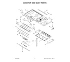 Whirlpool WSIS5030RZ0 cooktop and duct parts diagram