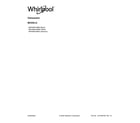 Whirlpool WDP560HAMB0 cover sheet diagram