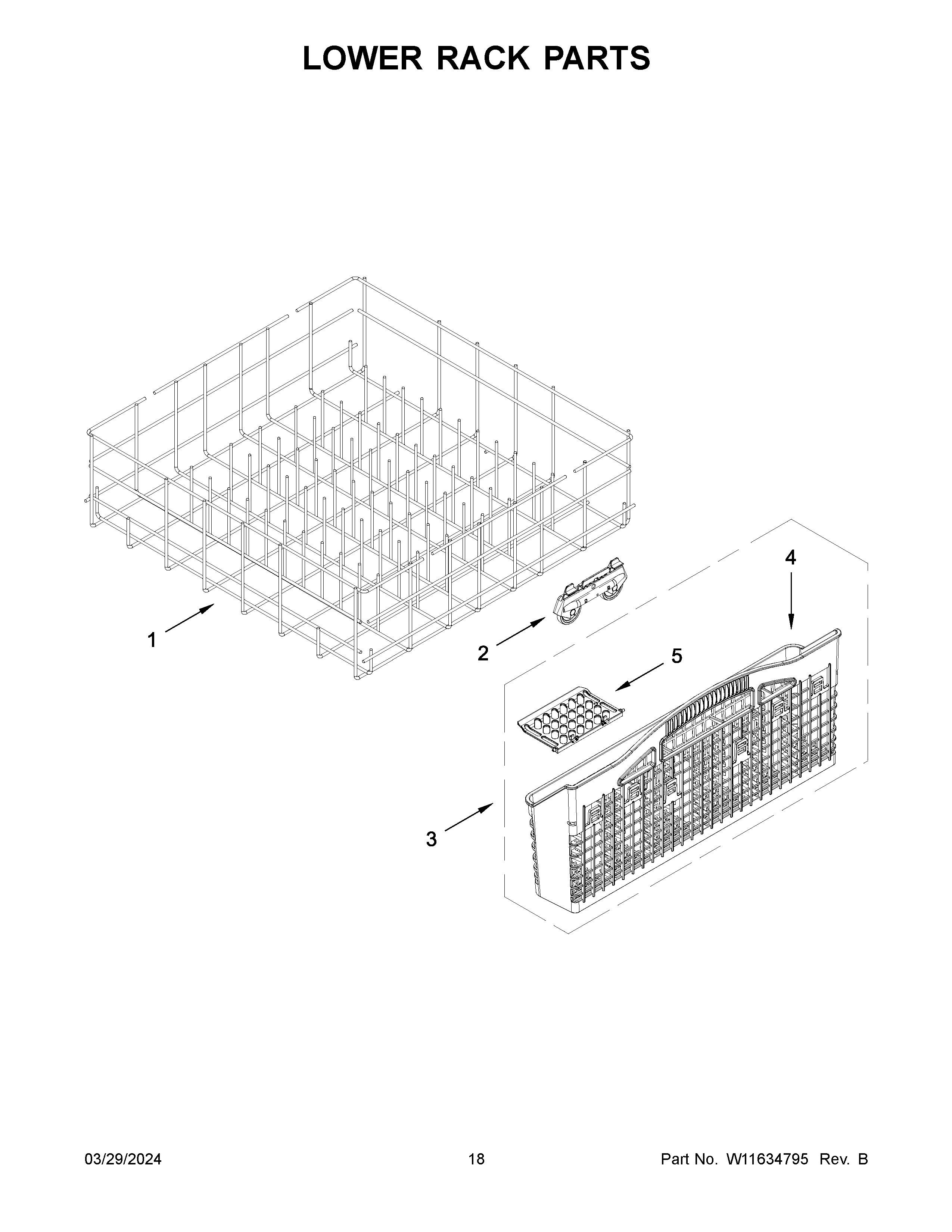 Lower rack parts