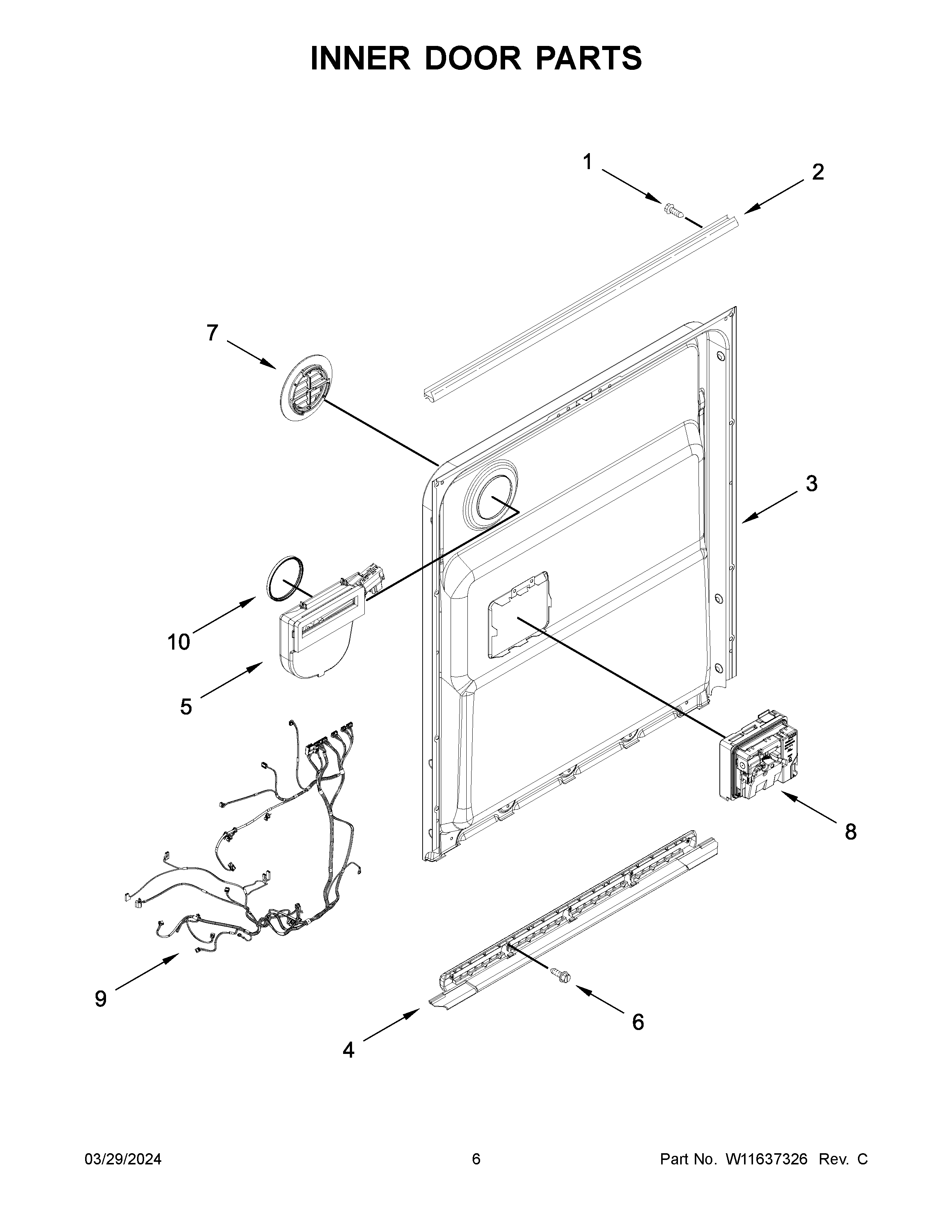 Inner door parts