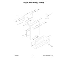 Whirlpool WDT540HAMZ0 door and panel parts diagram