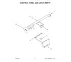 Whirlpool WDP540HAMZ4 control panel and latch parts diagram