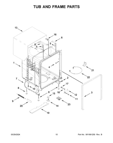 Tub and frame parts