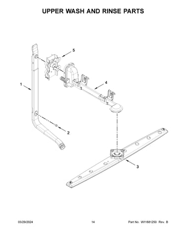 Upper wash and rinse parts