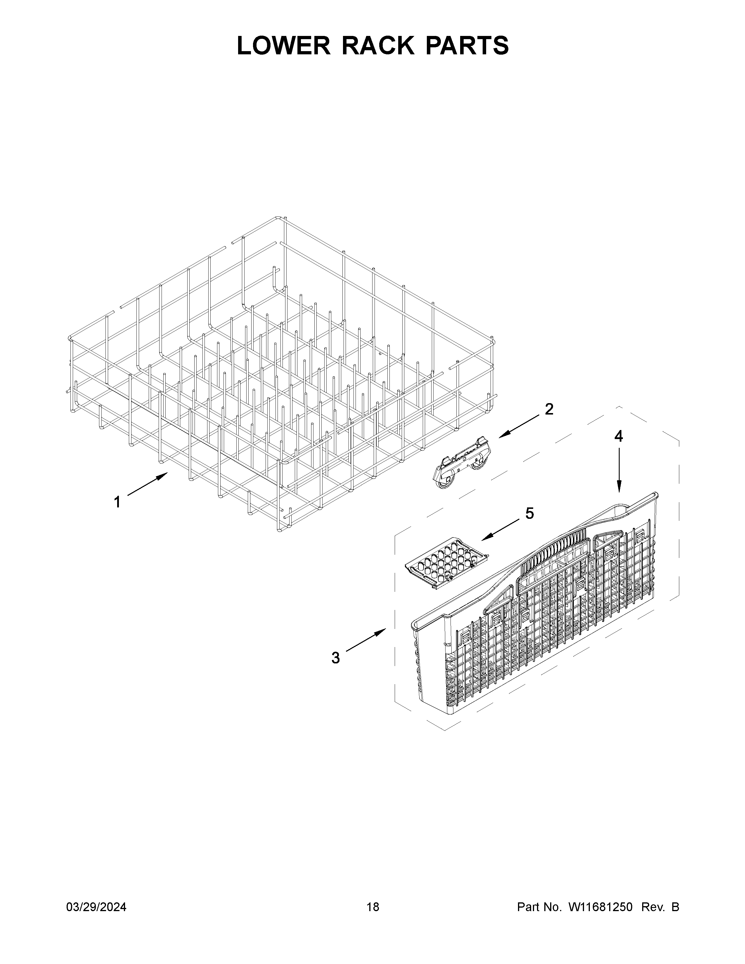 Lower rack parts