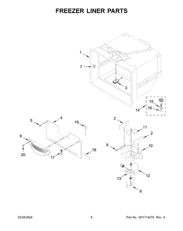 Freezer liner parts