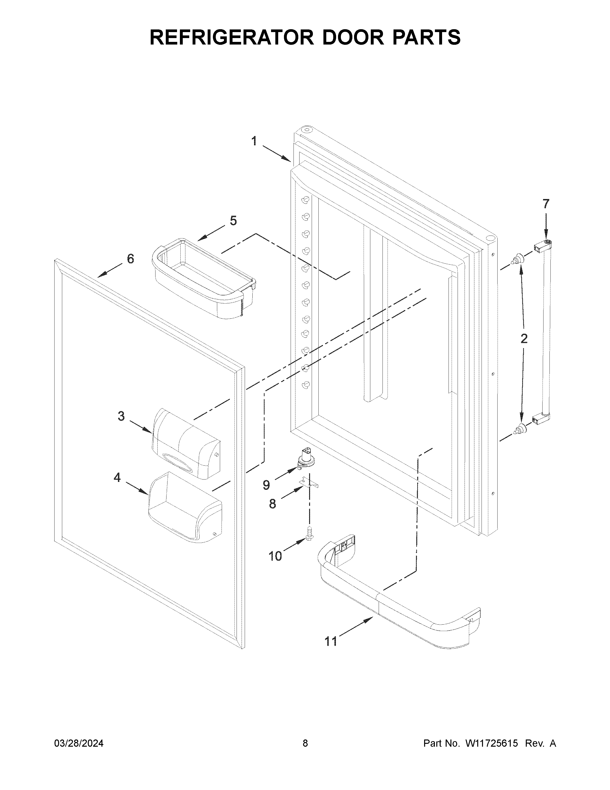 Refrigerator door parts