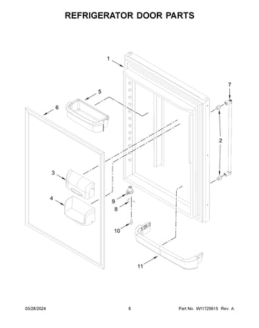 Refrigerator door parts