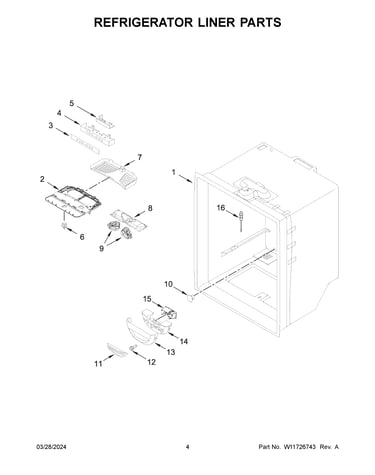 Refrigerator liner parts