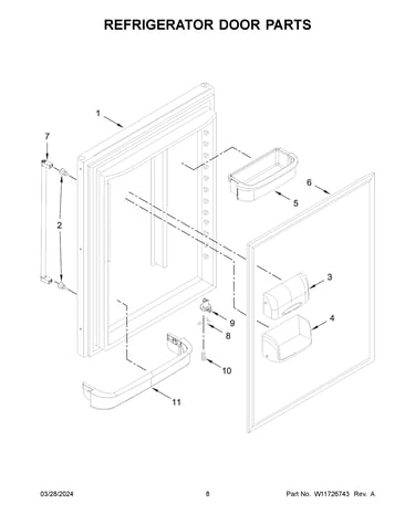Refrigerator door parts