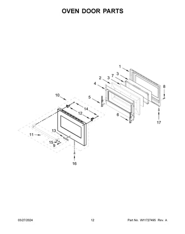 Oven door parts