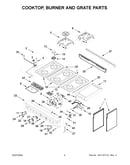 Cooktop, burner and grate parts
