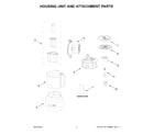 KitchenAid KFP1317CU0 housing unit and attachment parts diagram