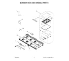 KitchenAid KFDC558JBK03 burner box and griddle parts diagram