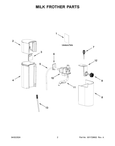 Milk frother parts